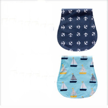 Three Layers Printing Soft Cotton Unisex Baby Burp Cloths for Drooling